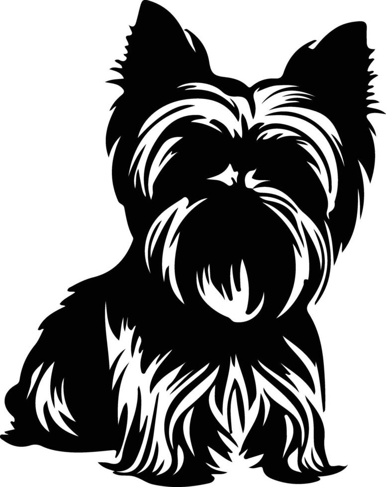 Yorkshire Terrier   black silhouette vector