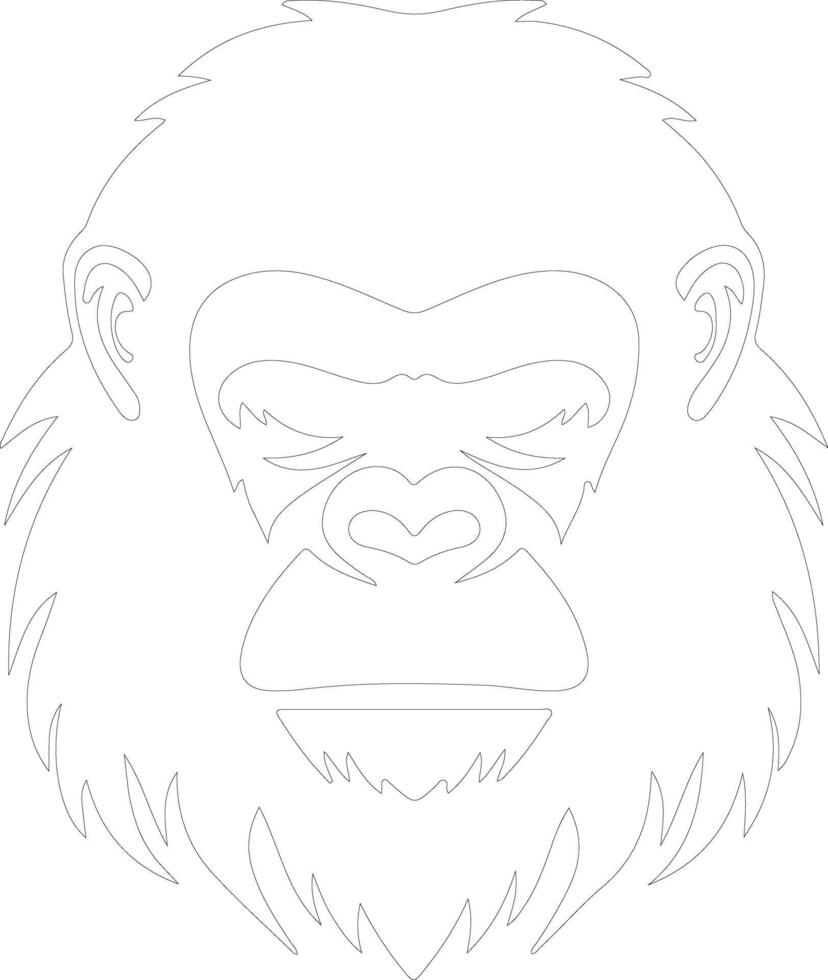 ape  outline silhouette vector
