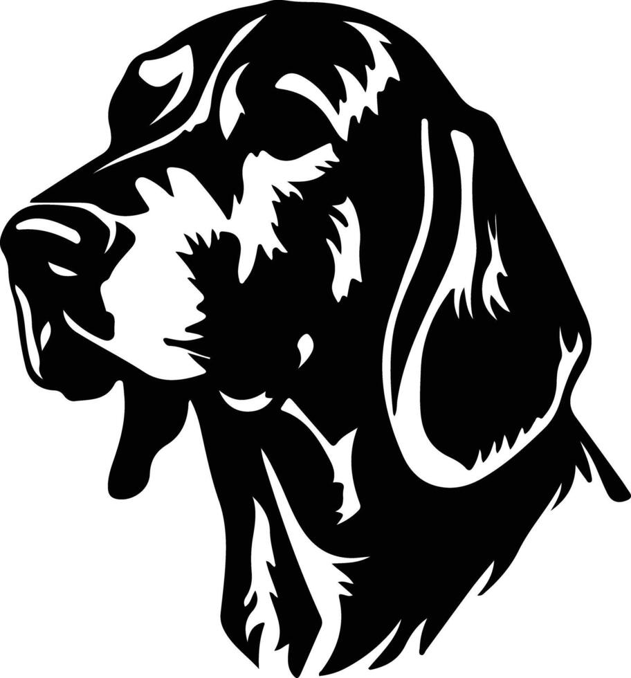 Black and Tan Coonhound silhouette portrait vector