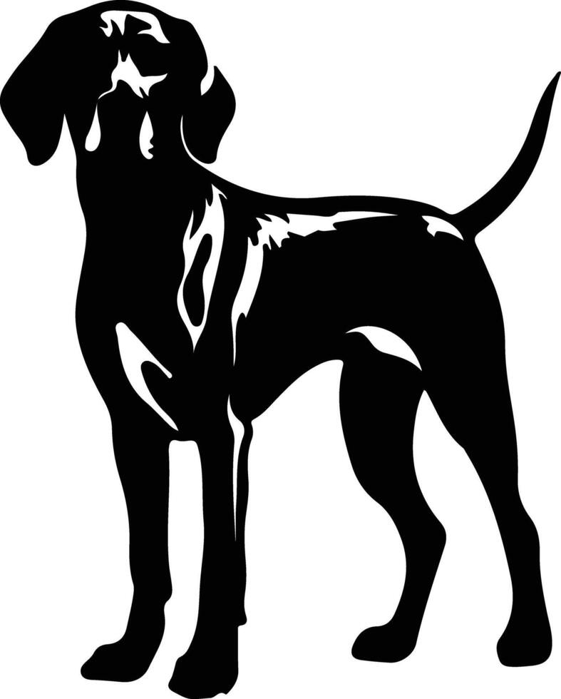 Redbone Coonhound    black silhouette vector