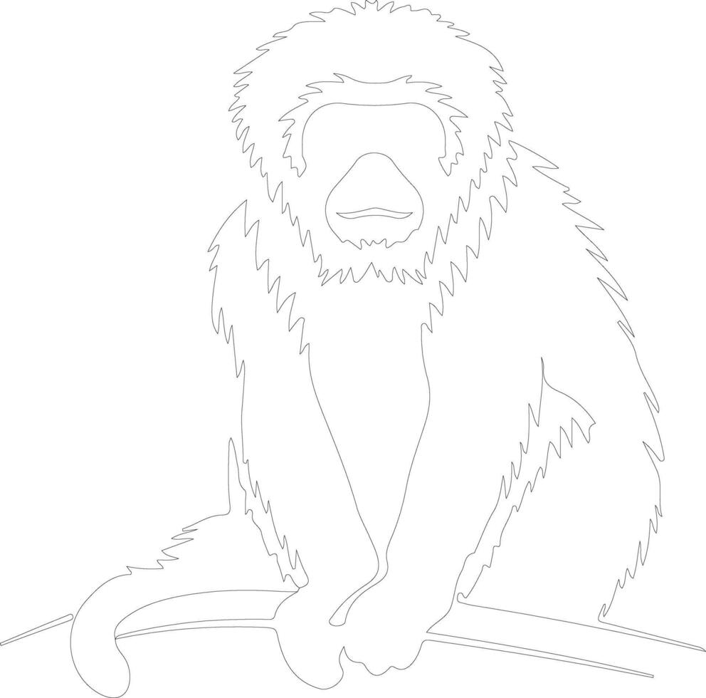 gibbon    outline silhouette vector