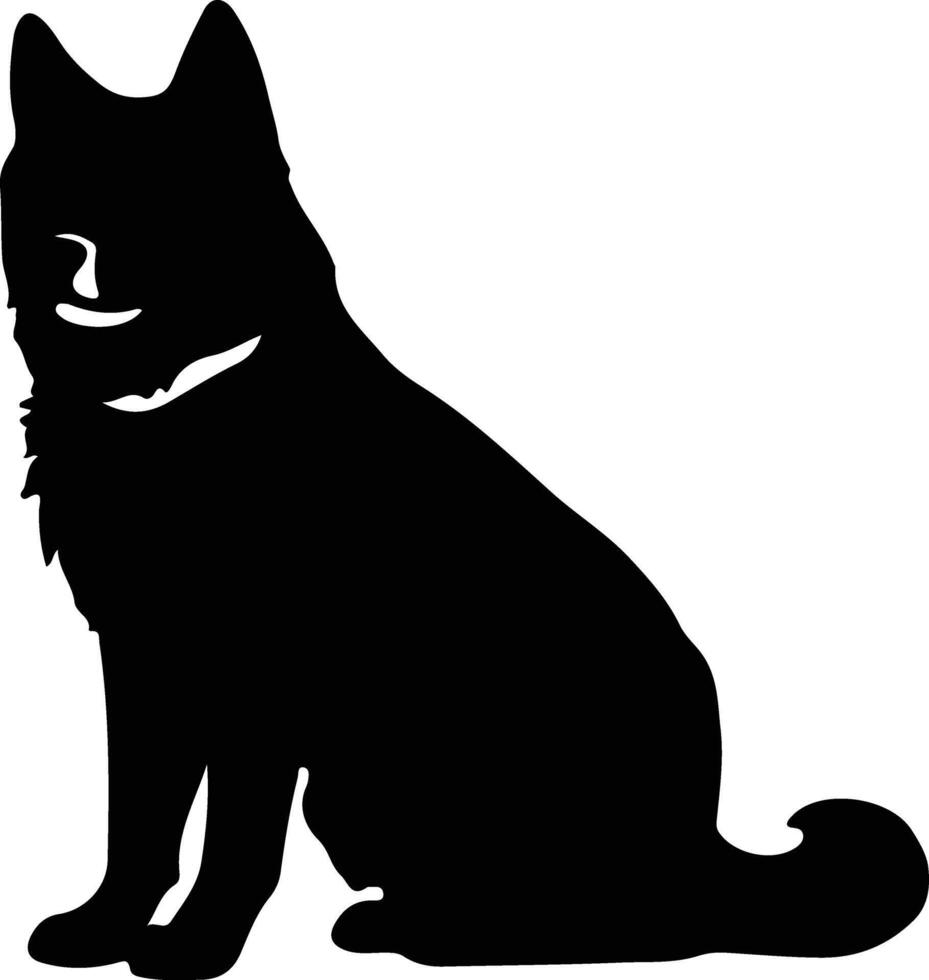 Akita  black silhouette vector