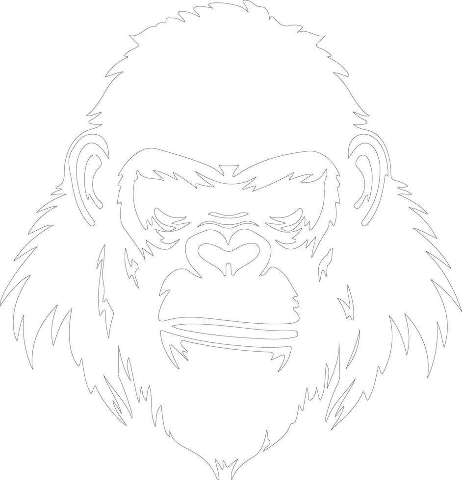 ape  outline silhouette vector