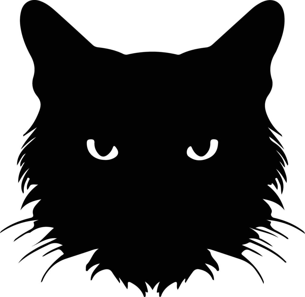 Ojos Azules Cat  silhouette portrait vector