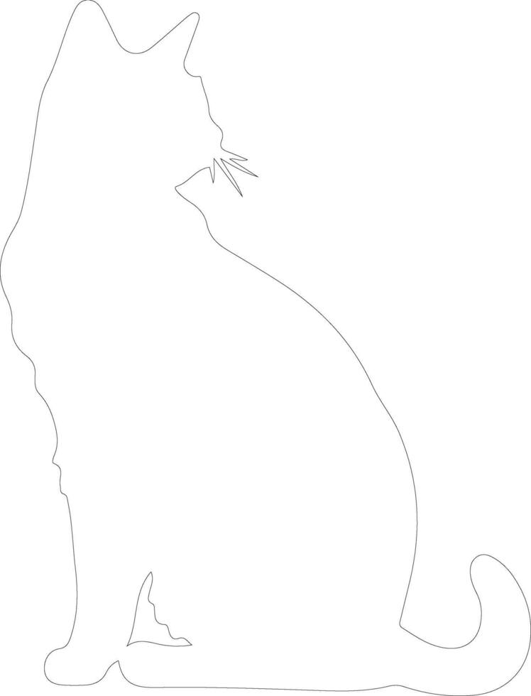 Suphalak Cat  outline silhouette vector