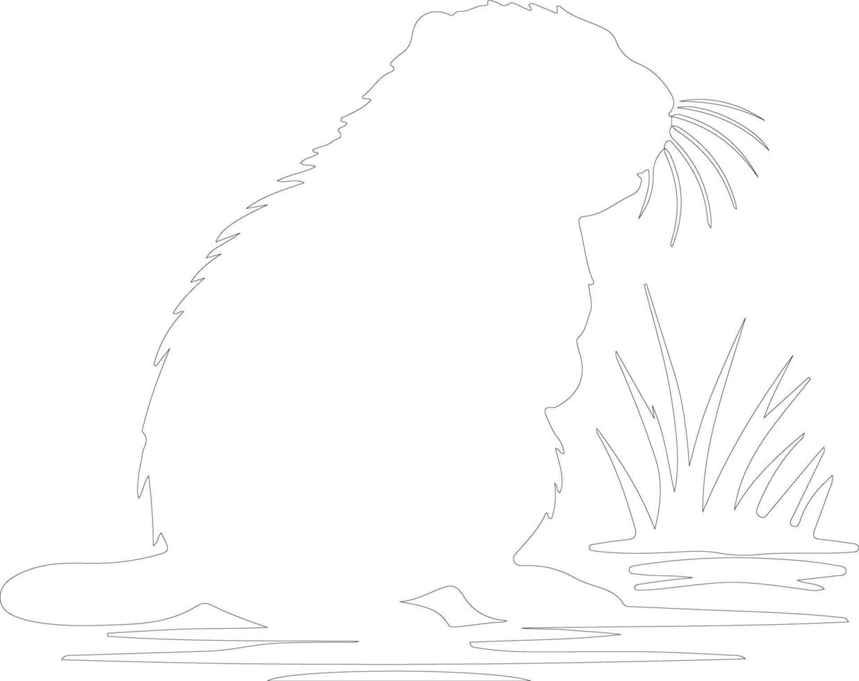 coypu outline silhouette vector