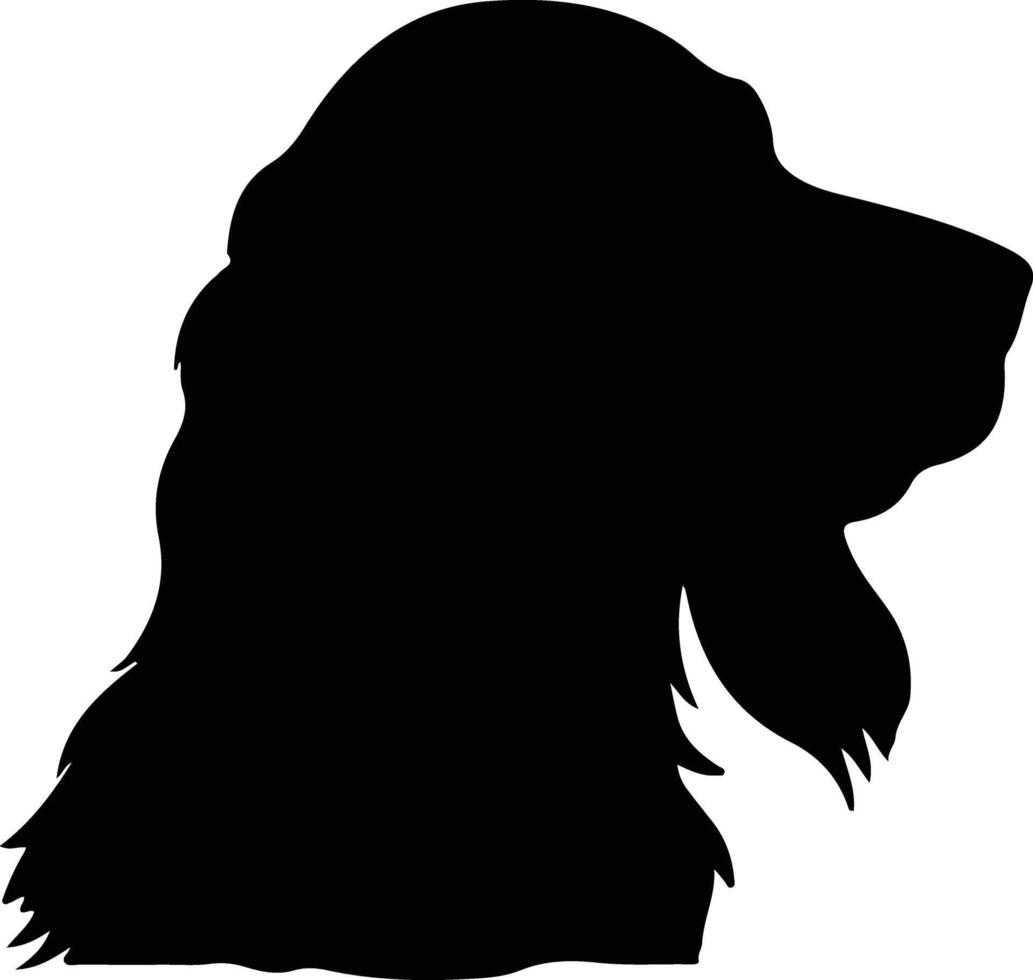 americano cocker spaniel silueta retrato vector