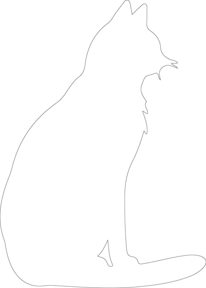 Black cat  outline silhouette vector