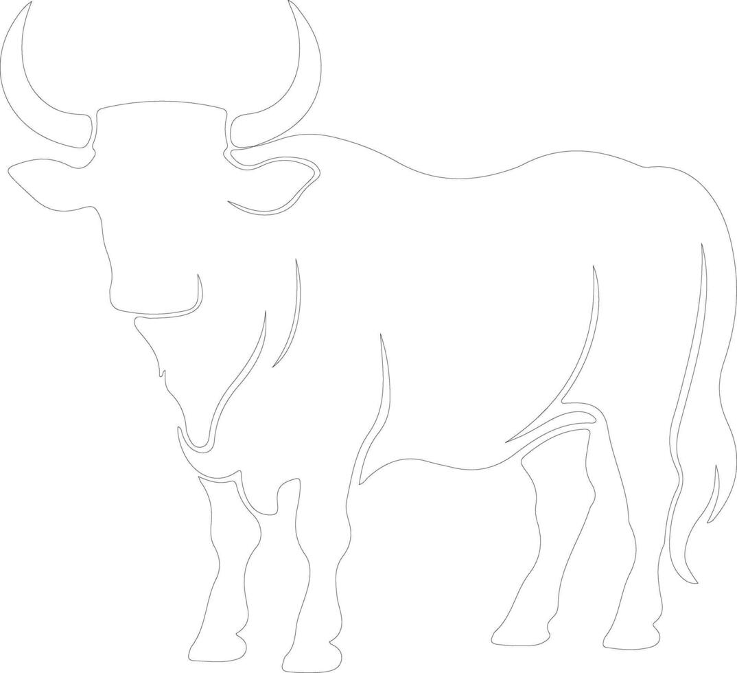 bull outline silhouette vector