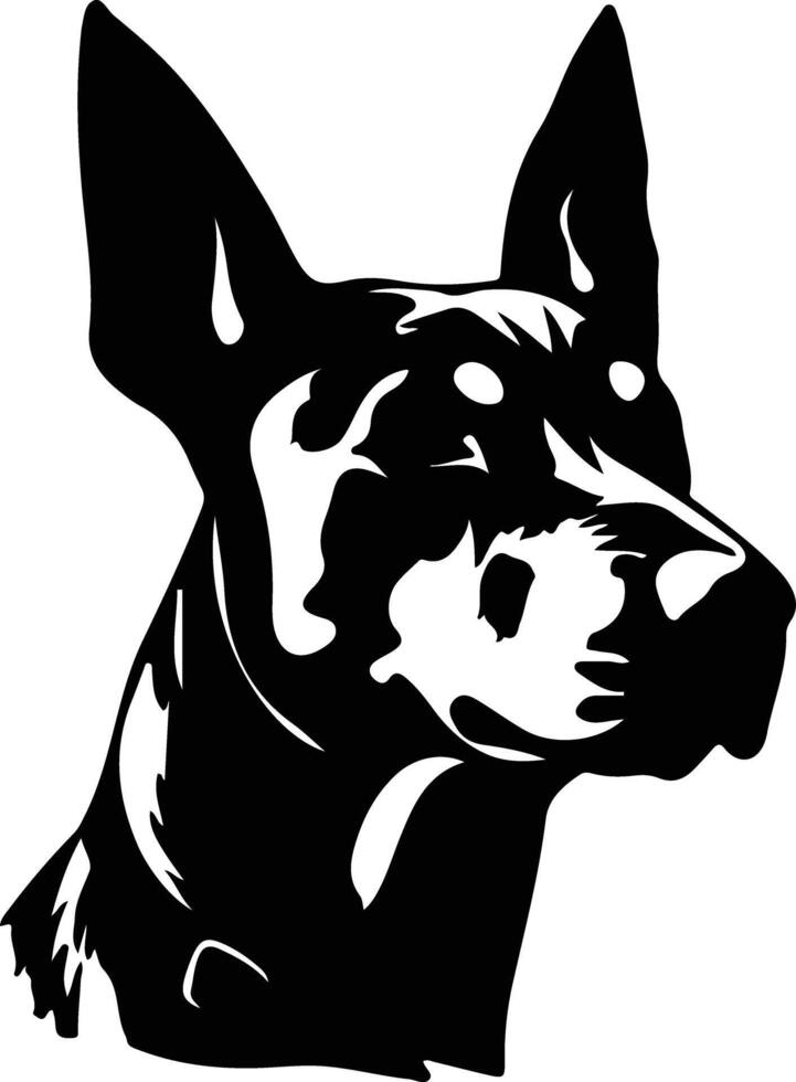 Doberman Pinscher  silhouette portrait vector