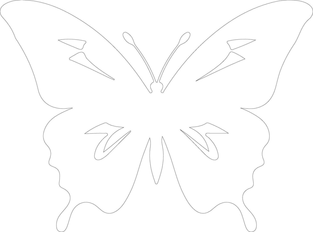 Ulysses butterfly  outline silhouette vector