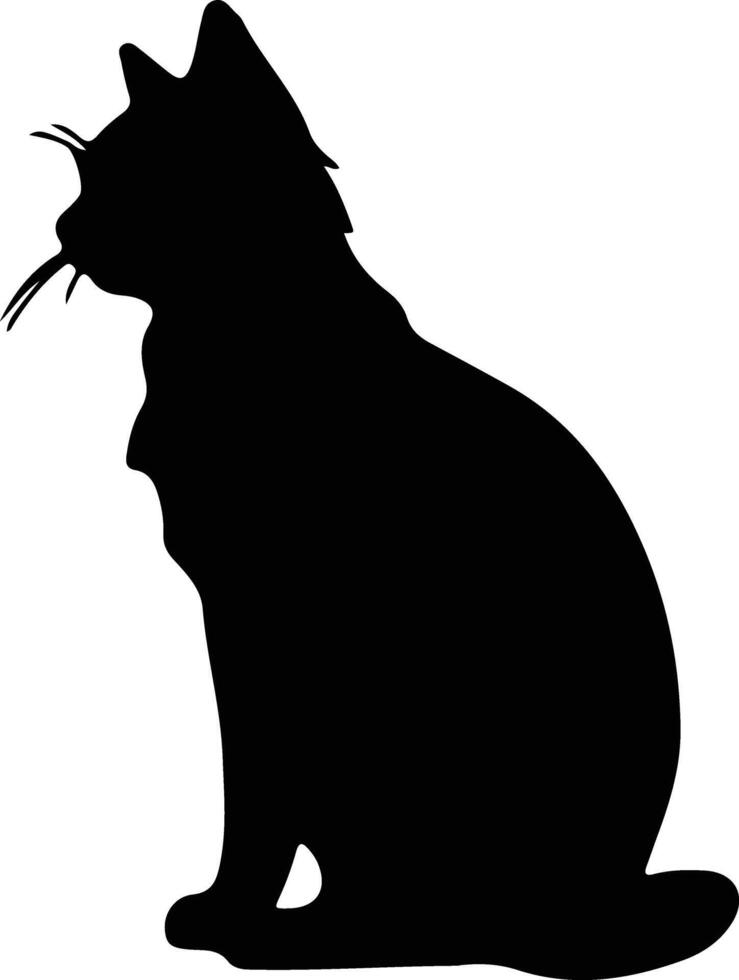 Ussuri Cat  black silhouette vector