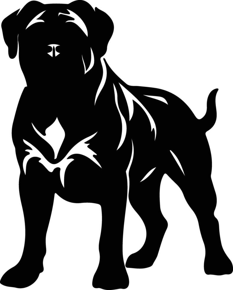 Bullmastiff    black silhouette vector