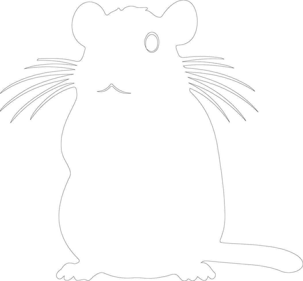 gerbil outline silhouette vector