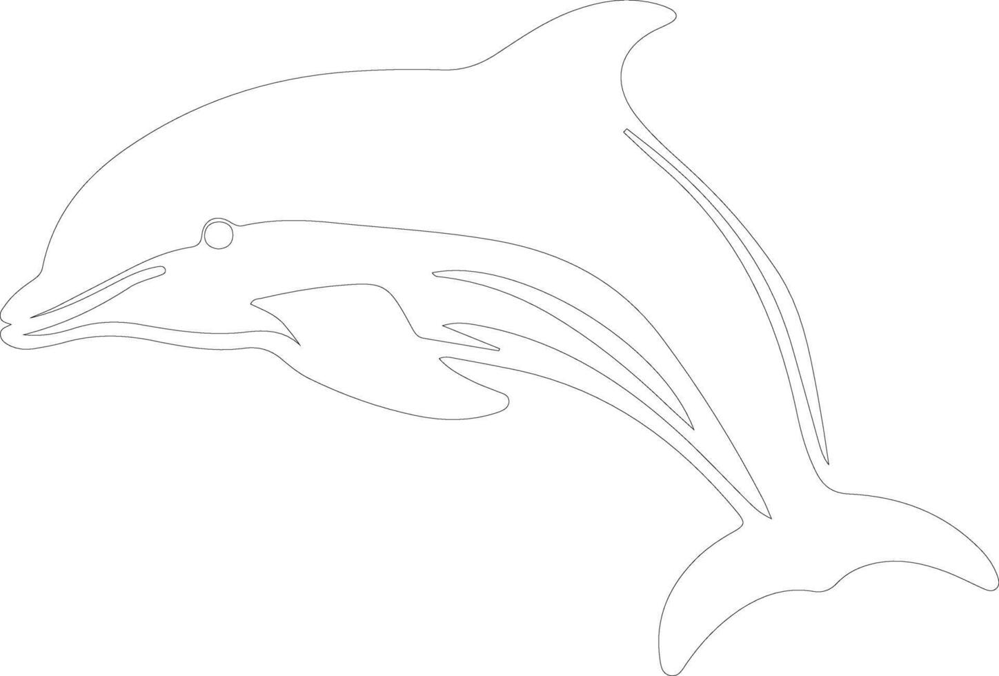 spectacled porpoise    outline silhouette vector