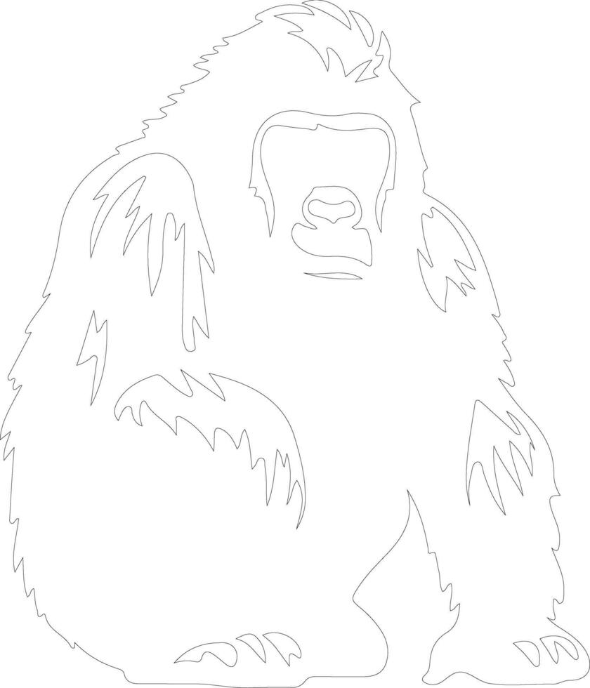 orangutan  outline silhouette vector
