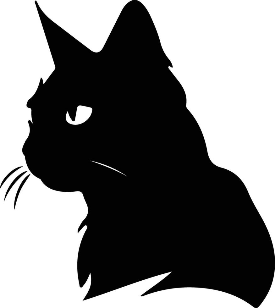Bombay gato silueta retrato vector