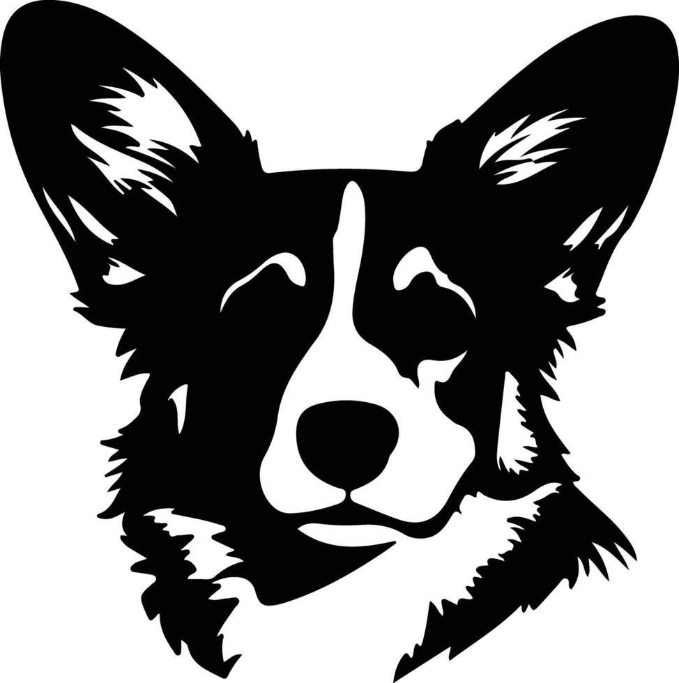 cárdigan galés corgi silueta retrato vector