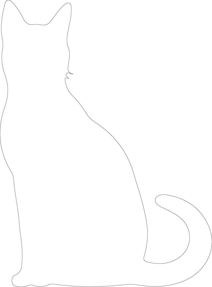 Korat Cat  outline silhouette vector