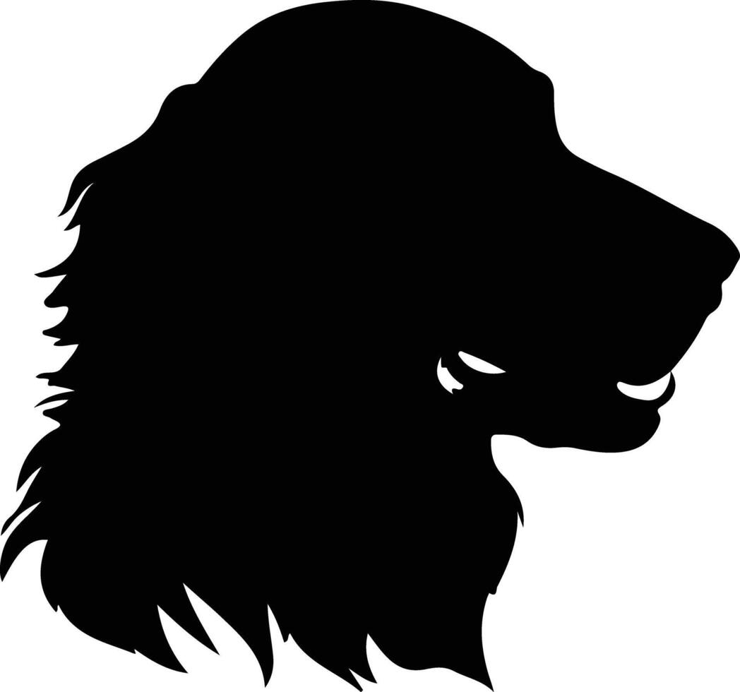 Flat-Coated Retriever    black silhouette vector