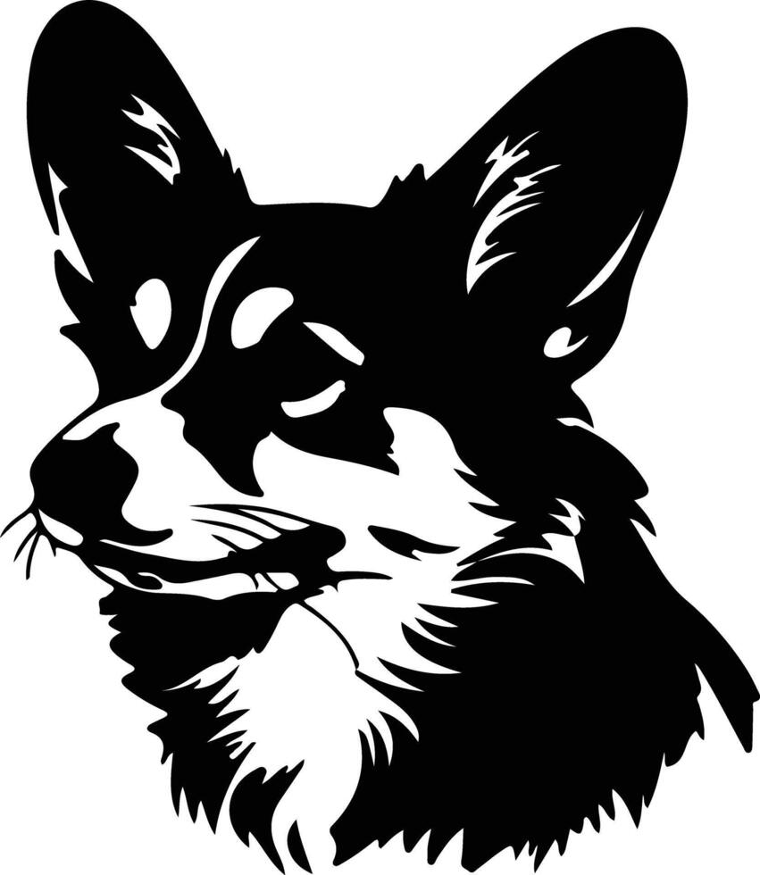 Corgi  silhouette portrait vector