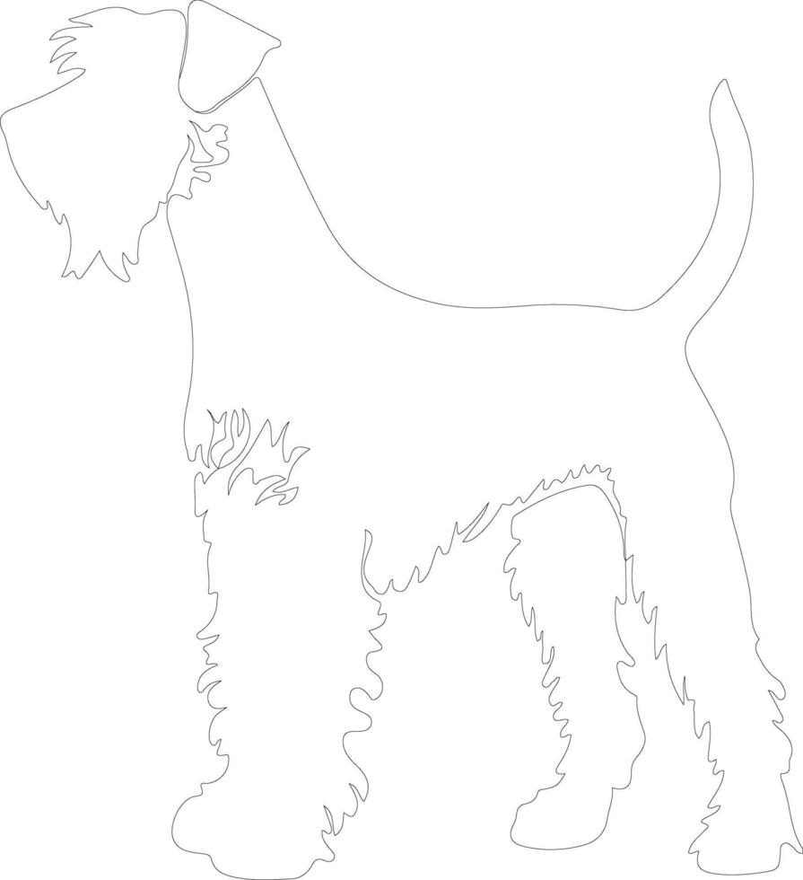Airedale Terrier  outline silhouette vector