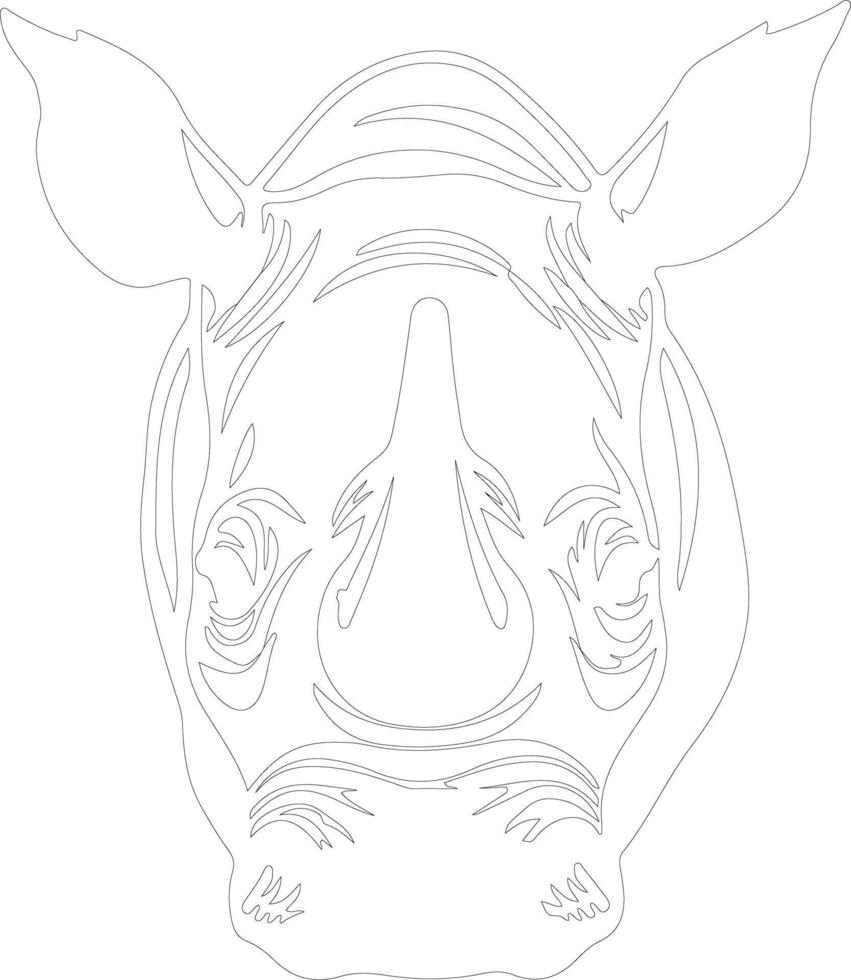 rhino   outline silhouette vector