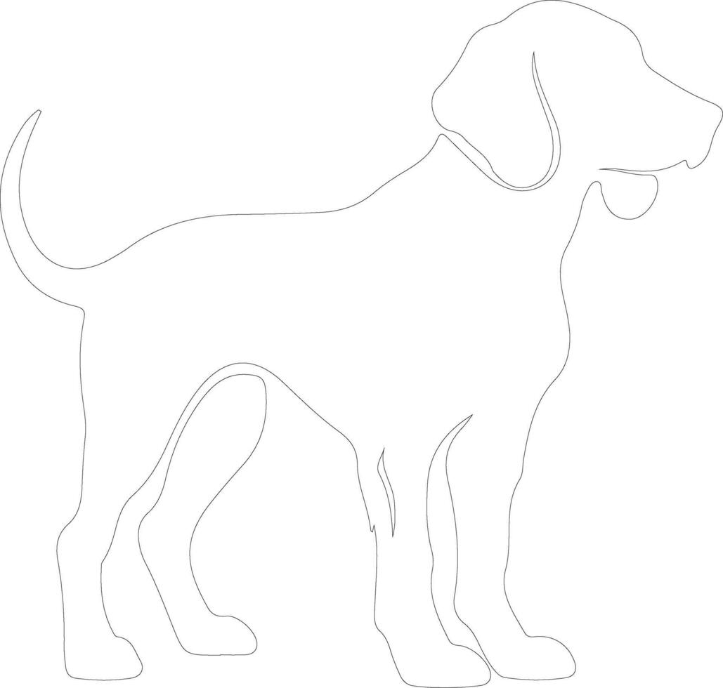 Redbone Coonhound  outline silhouette vector