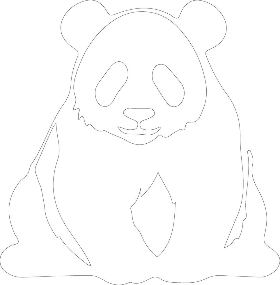 panda  outline silhouette vector