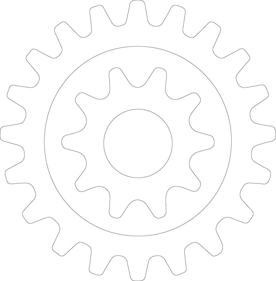 Gear icon outline silhouette vector