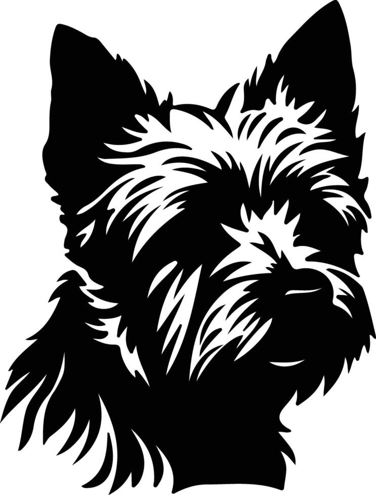 norwich terrier silueta retrato vector