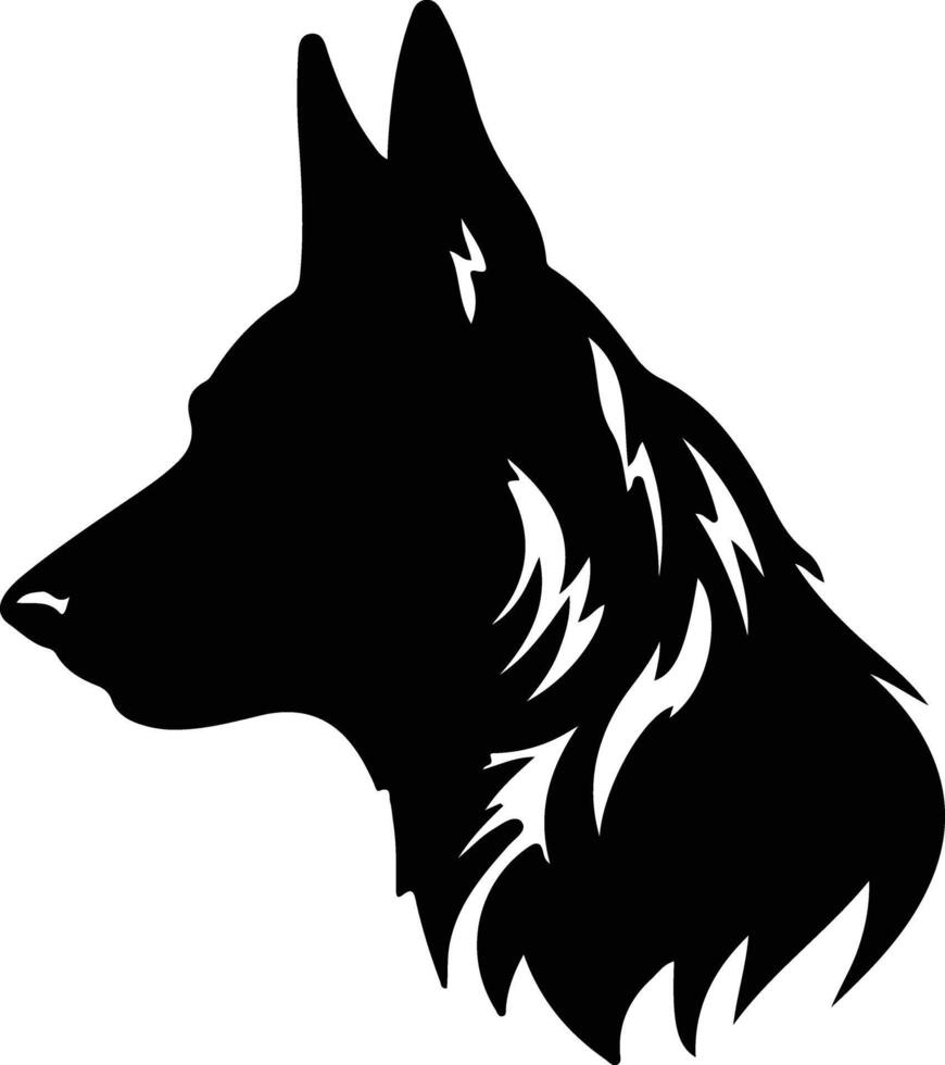 Belgian Sheepdog  silhouette portrait vector