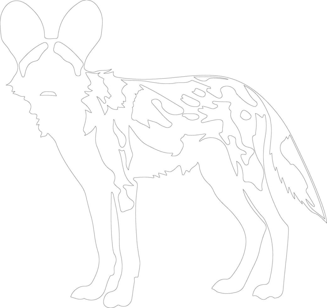 wild dog outline silhouette vector