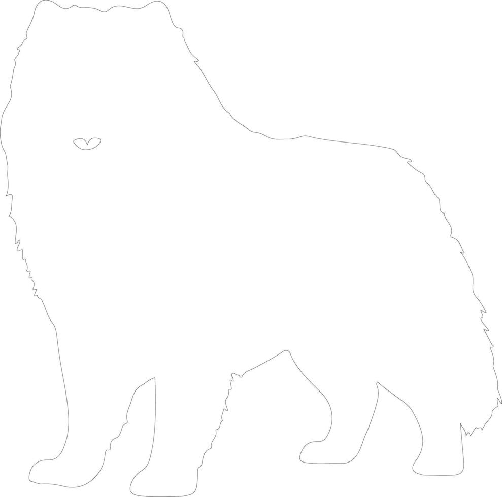 perro chino perro chino contorno silueta vector