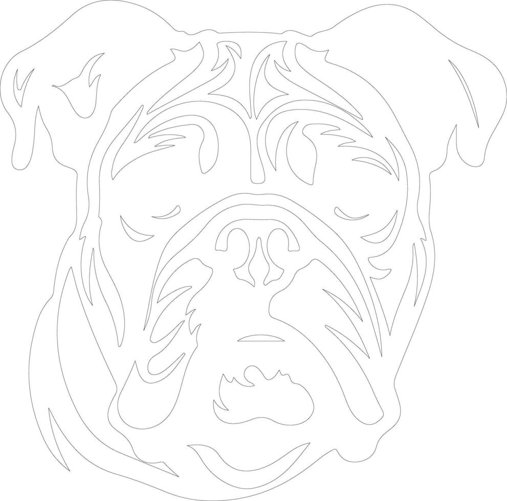 Bulldog  outline silhouette vector