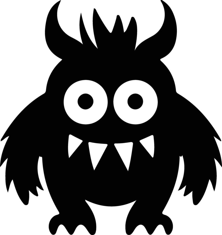 Monster  black silhouette vector