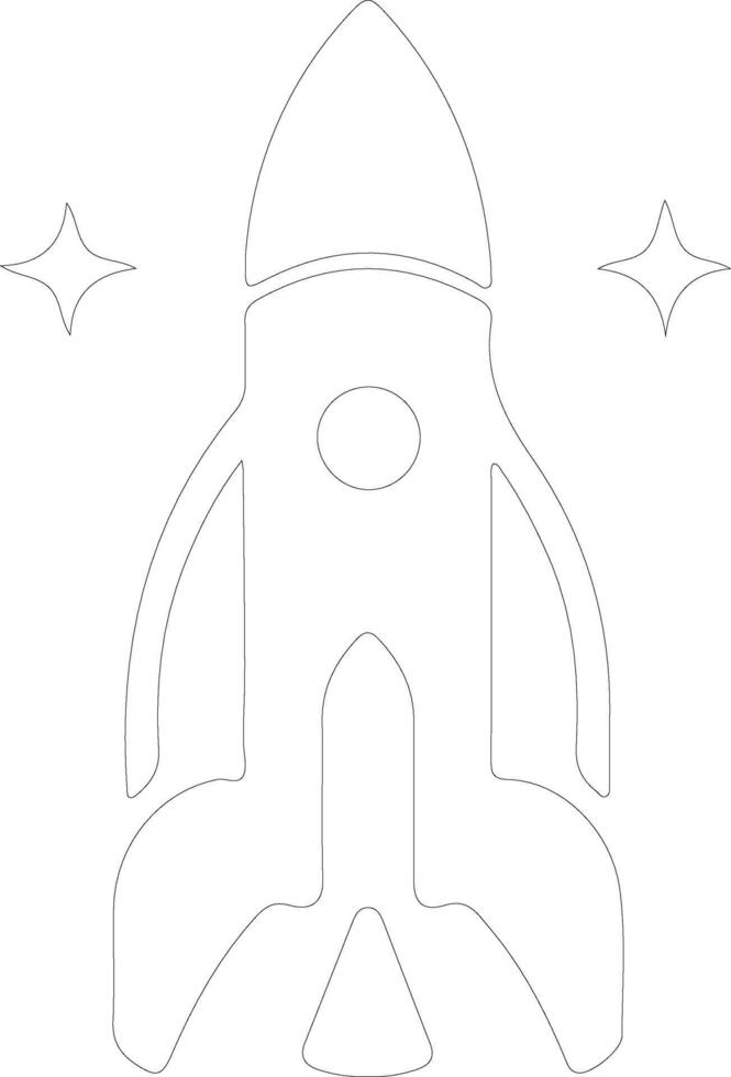 rocket  outline silhouette vector