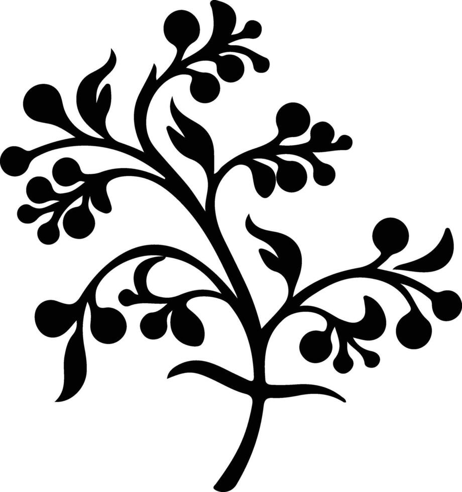 Mistletoe  black silhouette vector