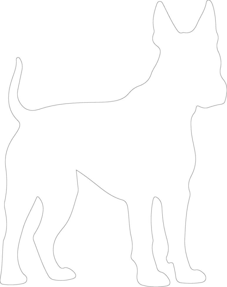 Miniature Bull Terrier  outline silhouette vector