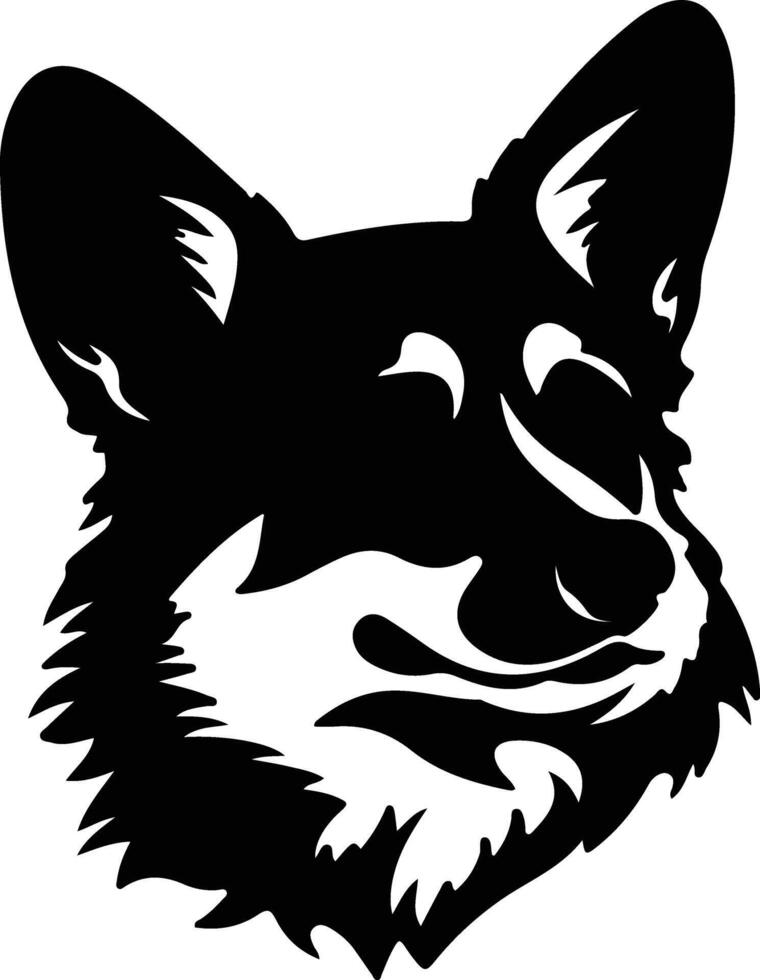 Pembroke Welsh Corgi  silhouette portrait vector