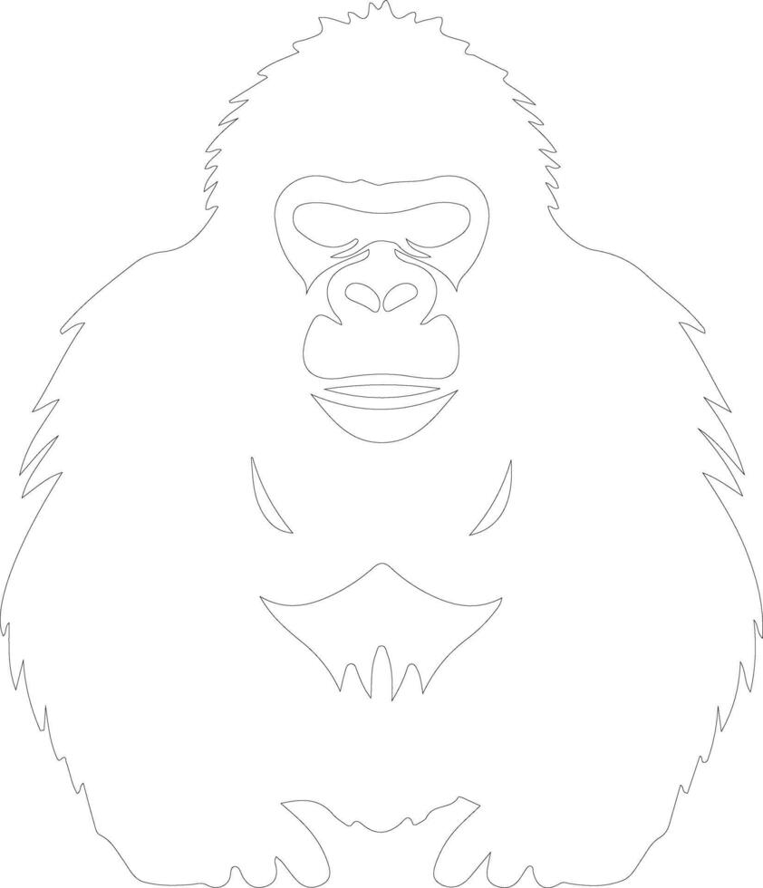 ape  outline silhouette vector