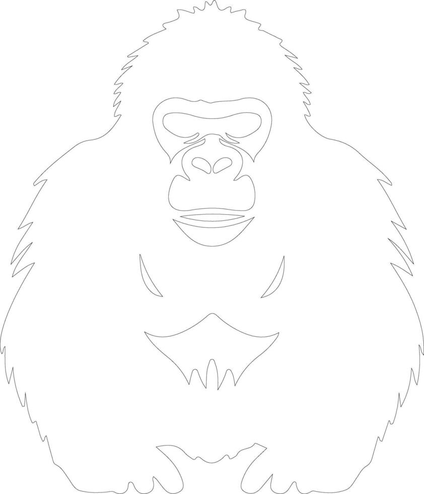 ape  outline silhouette vector