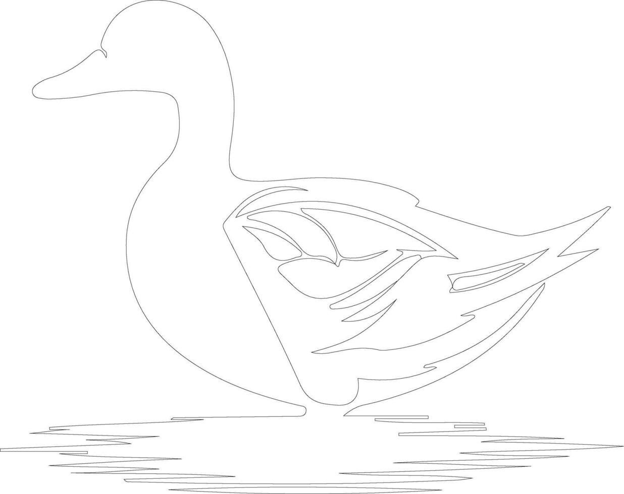 duck outline silhouette vector
