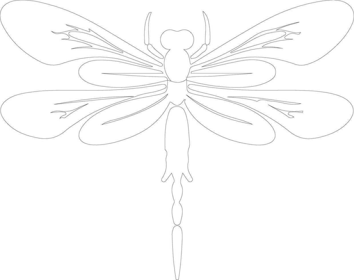 green darner dragonfly  outline silhouette vector