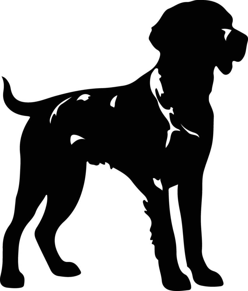 Small Munsterlander Pointer    black silhouette vector