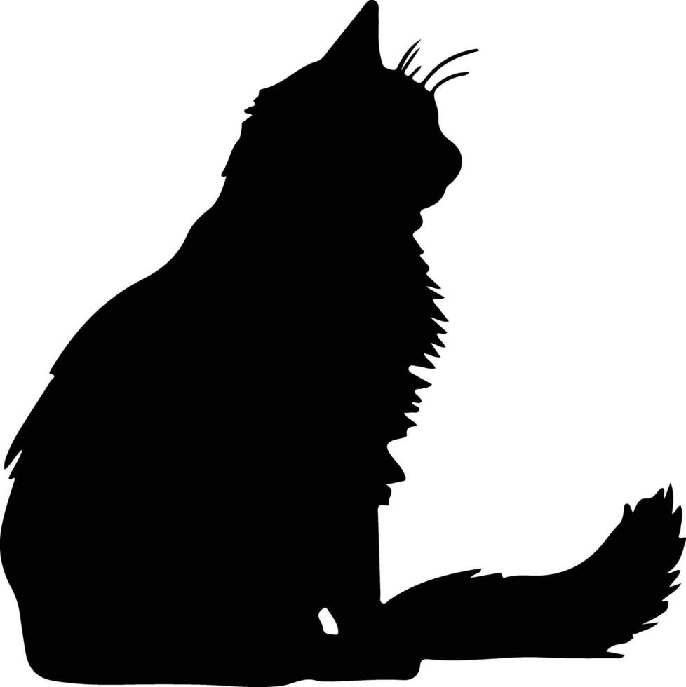 Nebelung Cat black silhouette vector