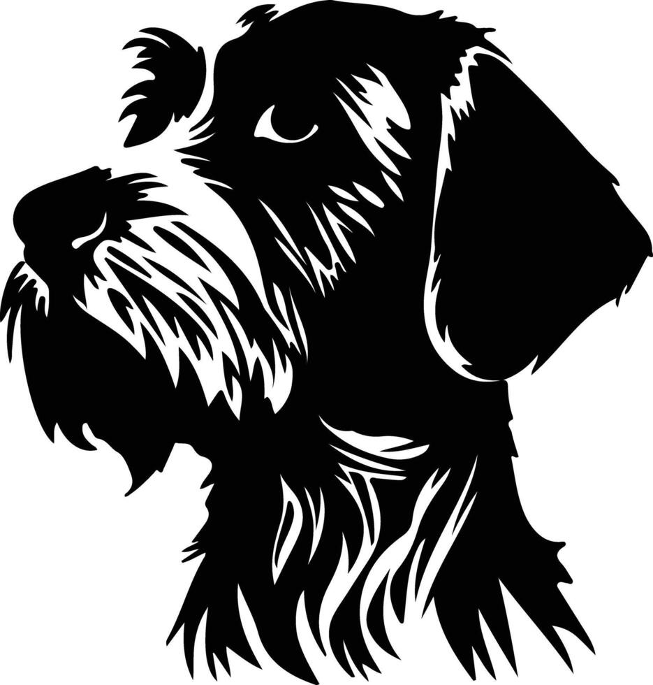 Wirehaired Pointing Griffon    black silhouette vector