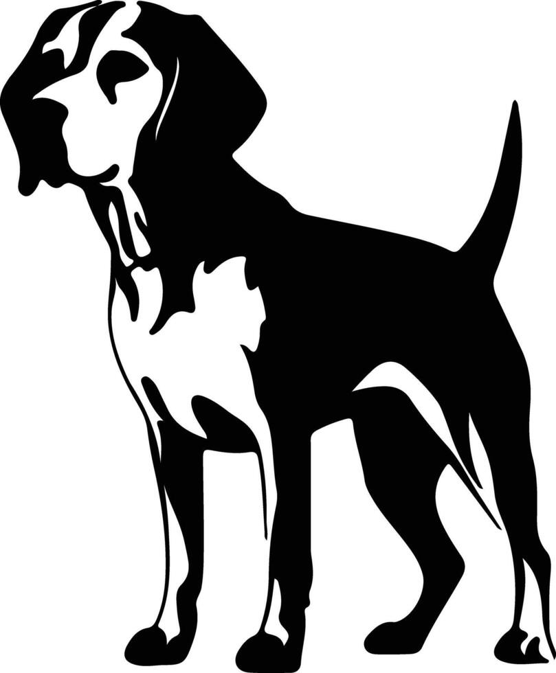 americano Foxhound negro silueta vector