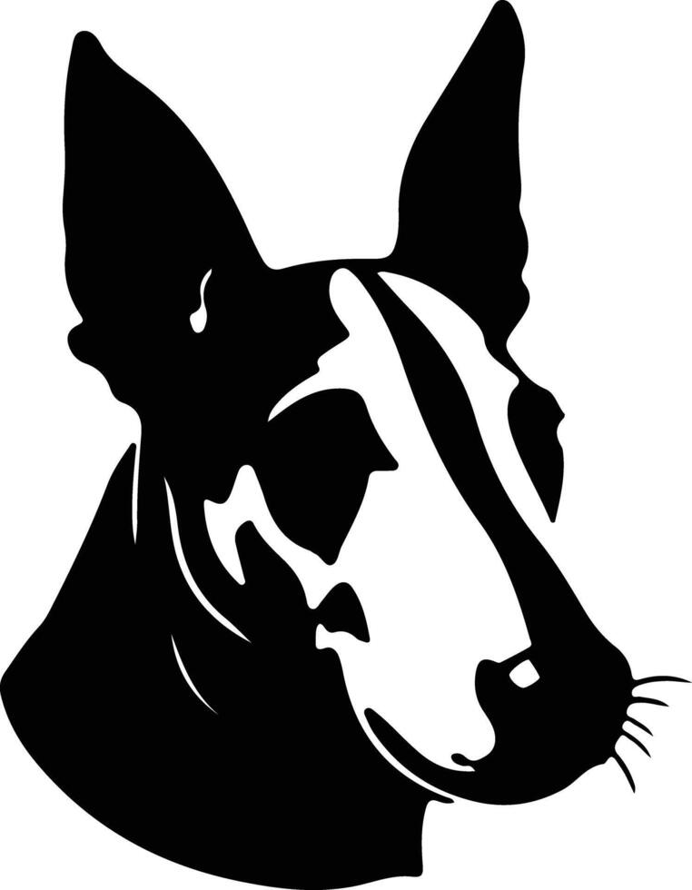 Miniature Bull Terrier  silhouette portrait vector