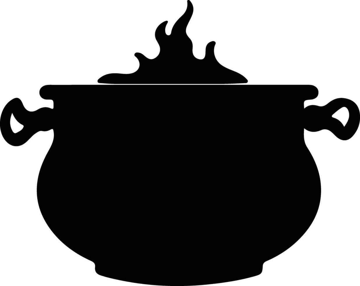 Black cauldron  black silhouette vector